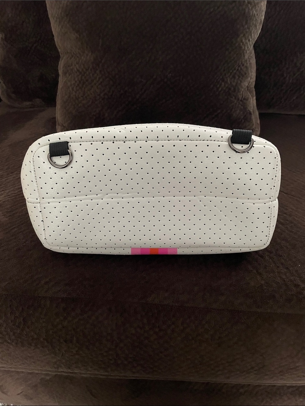 White/Hot Pink/Orange Stripe Neoprene Bag - Picture 5 of 15